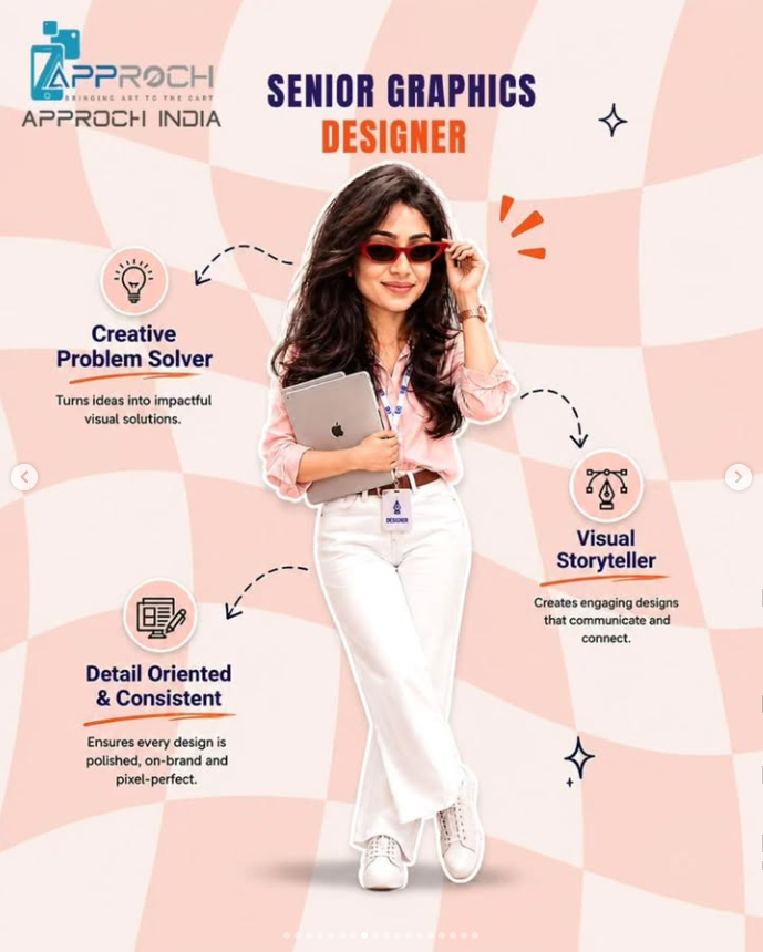 Approch India Senior Graphics Designer caricature