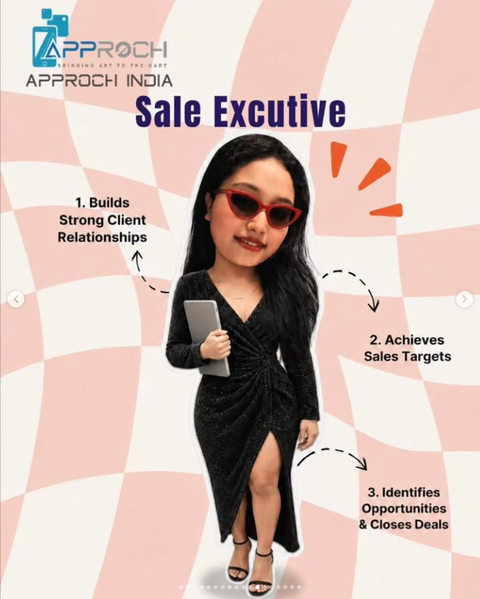 Approch India Sale Executive caricature